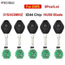 5 ピース/ロット 3 ボタン リモート 車 の キー ID44/ 用 の チップ なしの BMW 3 5 7 シリーズ E38 E39 E46 m5 X3 X5 315 MHZ/433 MHZ HU58 ノーカットブレード(2)