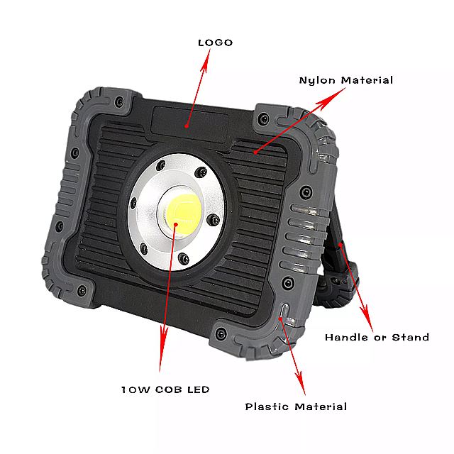 Led 2頭cob ポータブル ワーク ライト 屋外 テント 防水 usb充電 バオ キャンプ メンテナンス ランプ