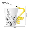 セラミッククリエイティブ音楽磁器マグギターバイオリンピアノスターヴ コーヒー カップ 楽器ハンドル茶ミルク カップ 0