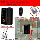 Xjq オフィス 指紋 ガラス ドア ロック デジタル スタンド ア ロン電子防止 インテリジェント パスワード スマート ic カード ドア ロック(3)