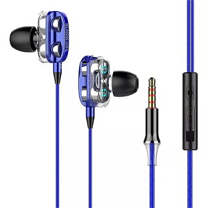 ポータブル デュアルスピーカー3.5ミリメートル 有線 イヤホン ヘッドセット iphone デュアルドライバ ステレオ スポーツ イヤフォン 用の マイクバーゲン