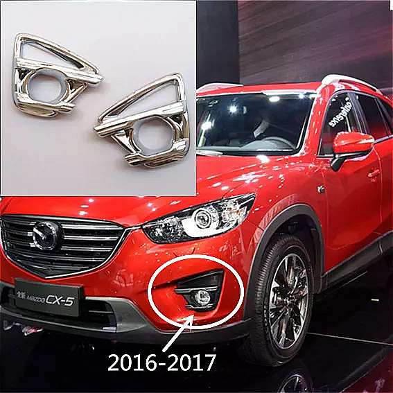 マツダ CX5 cx 5 アクセサリー 2012 2013 2014 2015 2016 2017フロント フォグライト ランプ カバー トリムfoglightプラスチッククローム