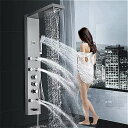 ニッケル ステンレス 鋼の恒温滝のレイン シャワー w/ マッサージ システム 浴槽 スパウトw/hand shower シャワー 列 0