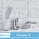 現代 クローム 仕上げ 浴室 浴槽 の 蛇口 セットw/absハンドヘルド シャワー 3 個 ミキサータップ バスタブ 蛇口 デッキマウント