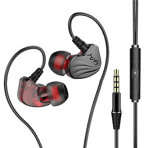 Fonkenハイファイ有線 イヤホン 3.5ミリ メートル AUX ワイヤー イヤ快適なイヤーマフ スポーツ イヤホン サラウンド低音 携帯 コードセール