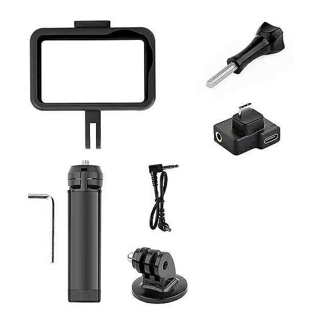 Dji osmo アクション カメラ selfie アクセサリー キットマイク 3.5 ミリメートル/USB-C オーディオ アダプタ 保護 フレーム 三脚 osmo アクション