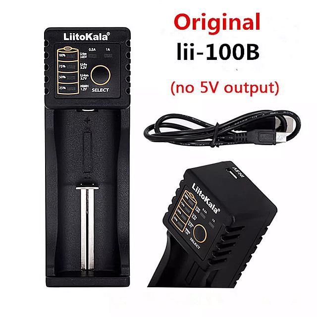 Liitokala Lii-100B バッテリー充電器 （ 18650用 ）26650 4.35V / 3.2V / 3.7V / 1.2V 充電式 バッテリー（5V出力なし）