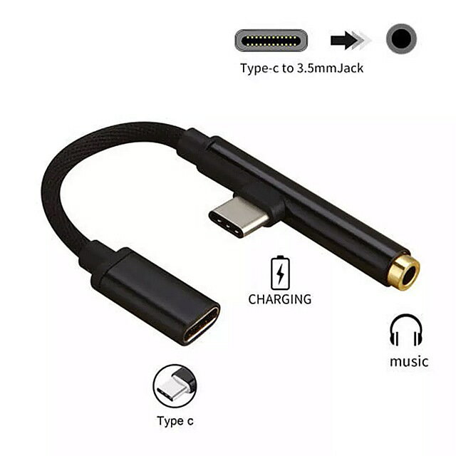 多機能 USB c ヘッド フォン ジャック ケーブル cタイプから3.5mm オーディオ アダプター コンバーター 急速 充電 ケーブル onleny