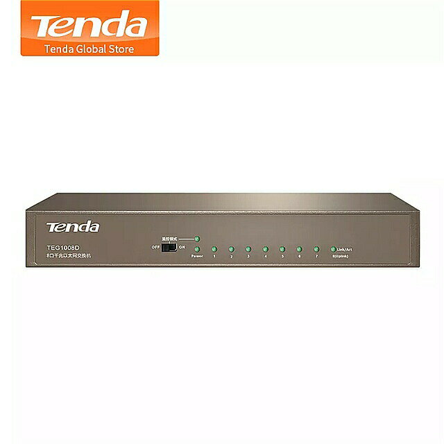 Tenda TEG1008D 8 ポート 10/100/1000 mbps のギガビット イーサネット ネットワーク スイッチ 、 16 gbps の帯域幅、 4KV 雷保護、 プラグ アンドプレイ