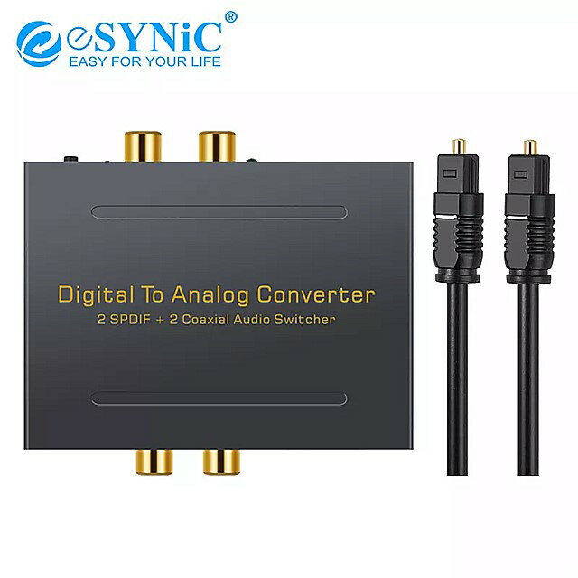 ESYNiC Dac デジタル アナログ コンバーター 2 光トスリンク 2 同軸 L/R RCA 3.5 ミリメートル ステレオ オーディオ 光 3 0