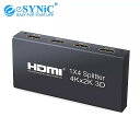 eSYNiC Ultra HD 4KHDMI スプリッター 1×4HDMIからHDMI スプリッター ハブ 4Kx2K3D For DTS-HD / Dolby-trueHD / LPCM7.1 / DTS / DOLBY-AC3 / DS