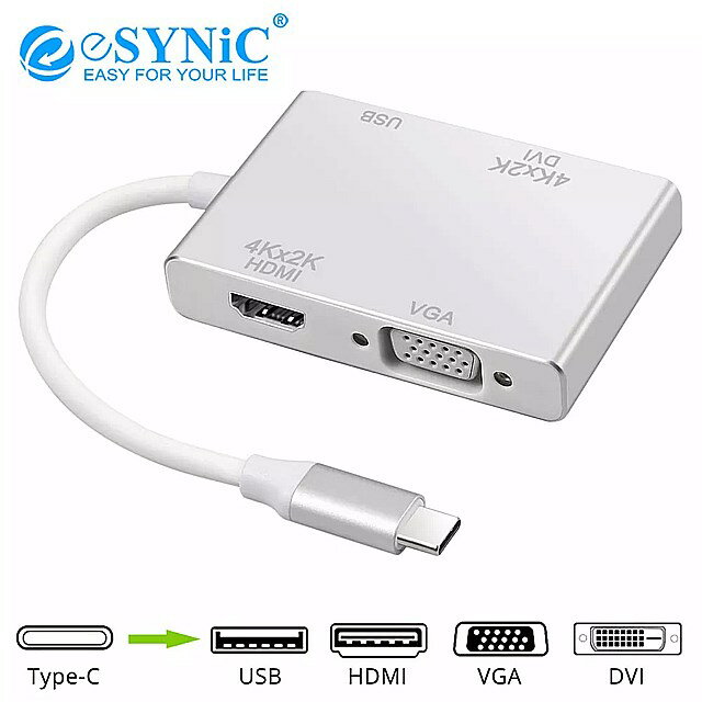 eSYNiC 4-in-1USBタイプCからVGA / HDMI / DVI