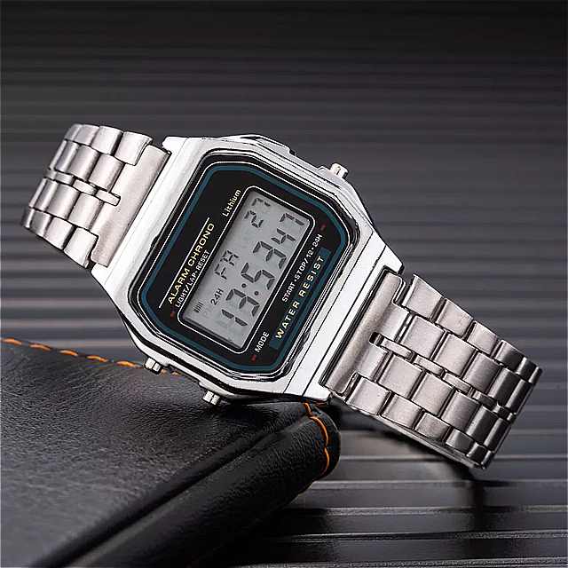 レディース 高級 ステンレス スチール ブレスレット デジタルファッション 時計 ブレスレット ビジネス 電子 時計