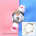 猫パターン キッズ 腕時計 ブレスレット クォーツ アナログ ガールズ ボーイズ レディース 時計レロジオ