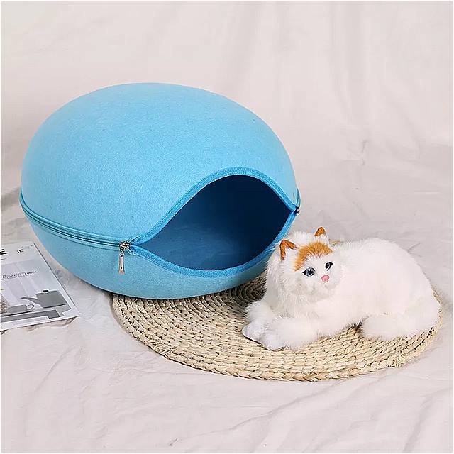 固体繊維取り外し 可能 な ペット 巣ラウンドジッパー かわいい 猫 の巣 小型 犬 の巣の ベッド 小型 犬 テント ペット 小屋 家 犬 用品 0