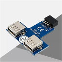 usb ハブ 9Pin pc ホスト 内蔵 マザーボード の usb 2.0 ハブ 9Pin 2 ポート usb A メス スプリッタ コンバーター pc B ボード エクステンダー カード 新(2)