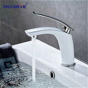 Rovate 洗面器の 蛇口 白シングル ホルダー 単穴 シンク タップコールド と ホット ミキサー 浴室 の洗面台のタップ 0