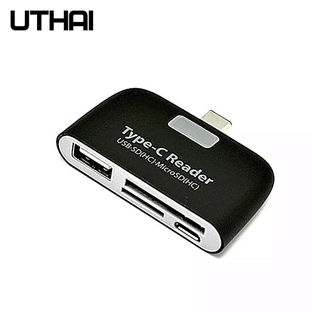 UTHAI J08 タイプ C USB3.1 マルチ カードリーダー Sd TF USB2.0 Cardreaders Android 携帯電話 の Led ライト USB OTG アダプタ 用 マウス