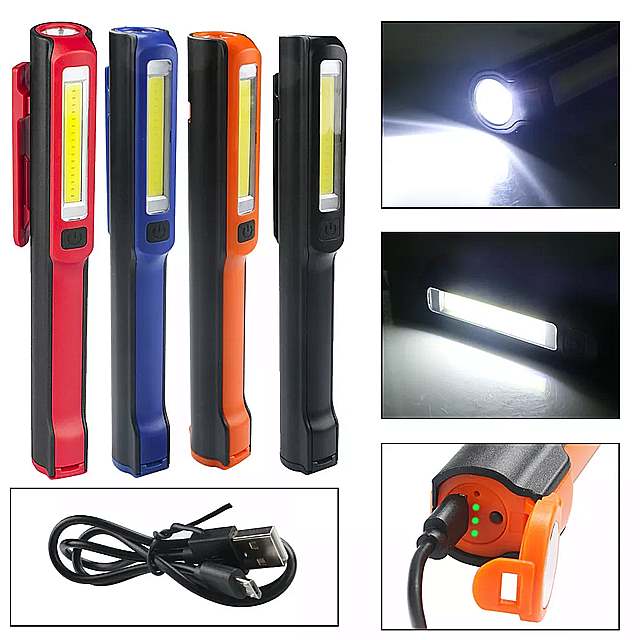 Xpe-cob ledワーク ランプ ,usb 充電 式 懐中電灯 , 磁気 フック ランプ ,3w, 屋外 , キャンプ ,狩猟用 0