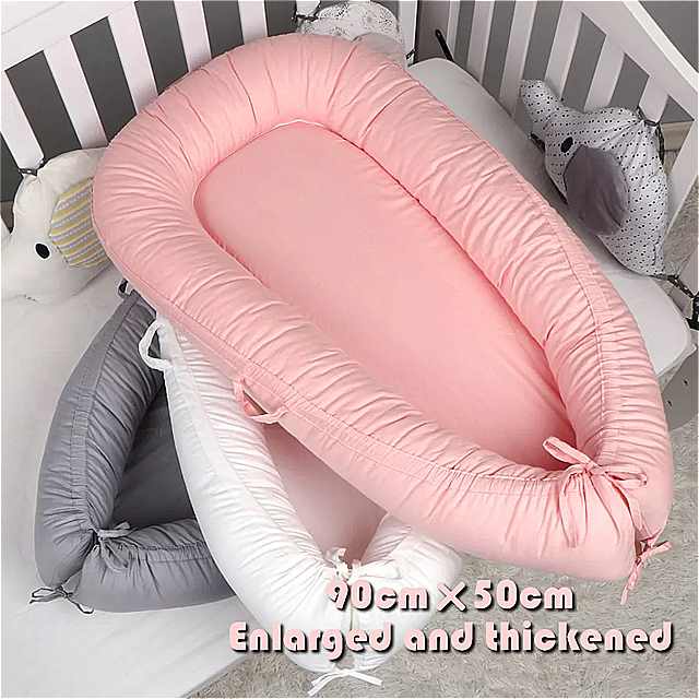 90*50 センチ メートル ポータブル ベビー 巣 ベッド 洗える トラベル ベビー ベッド 新生児 babynest 幼児 綿 クッション クレードル ベビー ベッド バンパーバシネット