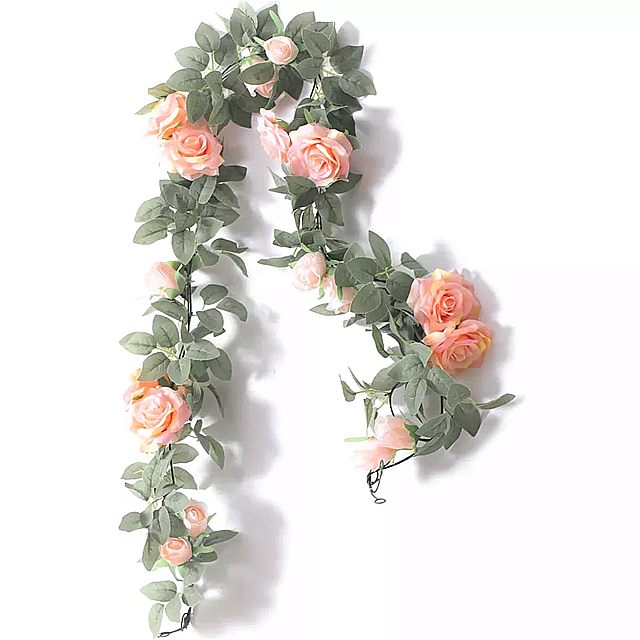 1.8メートルの 人工 ローズ つる シルク ローズ つる 花 花 輪 屋外 の 結婚式 のため アーチ 庭 の 壁 装飾
