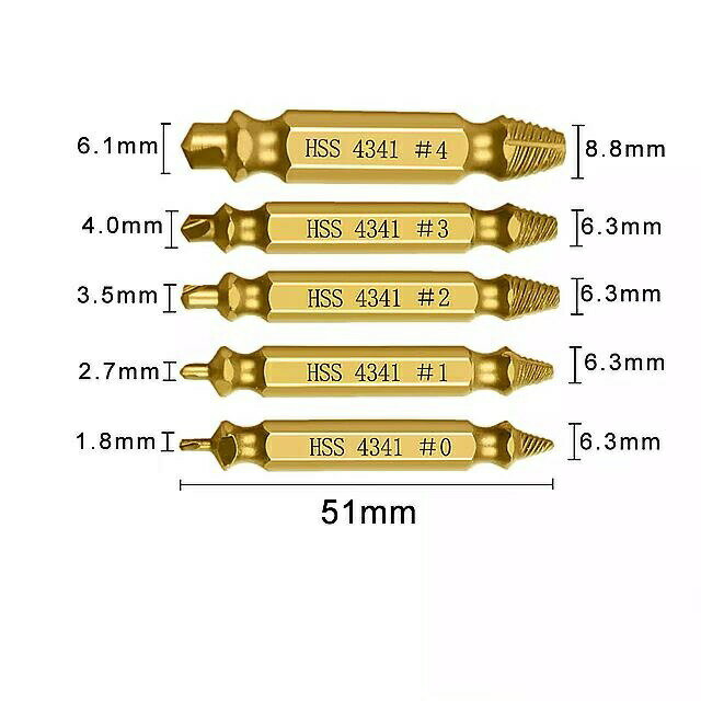 4/5/6 5pcs ネジ extractor 破損 ネジ ボルト 抽出 ドリル ビット セット 剥奪 た ネジ ボルト リムーバー ボルト 抽出 簡単 にta