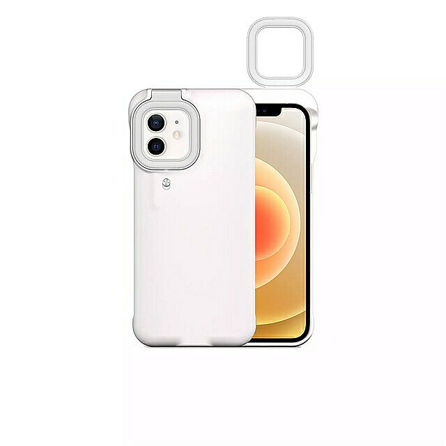電話 ケース のための適切な iphone 12 11 × xr 7プラス補助光 携帯電話 ケース selfie 美容 リング フラッシュ 保護 シェル