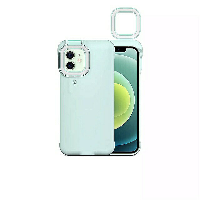 電話 ケース のための適切な iphone 12 11 × xr 7プラス補助光 携帯電話 ケース selfie 美容 リング フラッシュ 保護 シェル