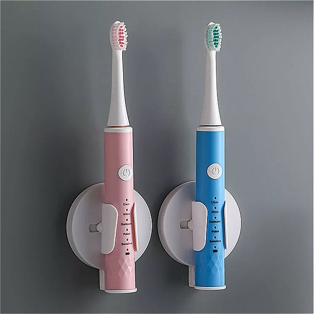 電動 歯ブラシ ホルダー バスルーム アクセサリー ミシン目なし プラスチック 製 バスルーム オーガナイザー 7.2cm 壁掛け式 歯ブラシ ホルダー 1個