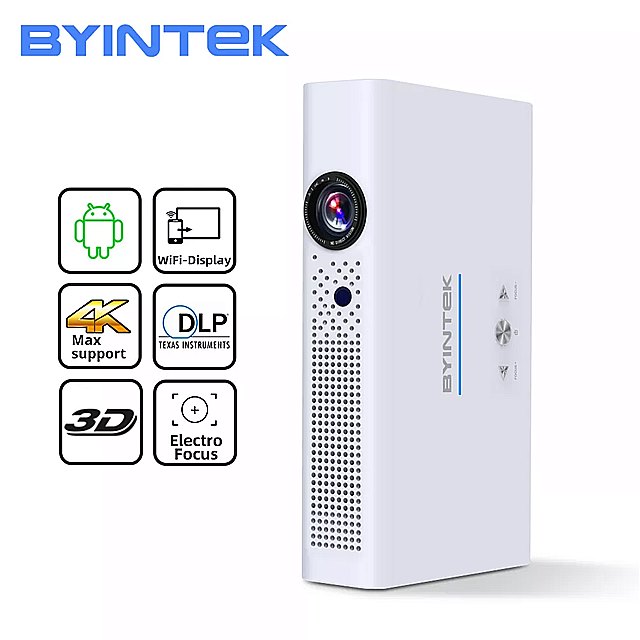 Byintek R19フルhd 1080p 300インチ3D 4 18kスマートwifiアンドロイドホーム シアター led dlp ポータブル ミニ プロジェクター 用