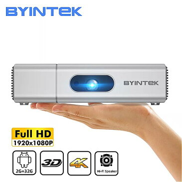 Byintek U50 3D 4 18k dlpフルhd 1080p androidのwifiのスマート2 4k テレビ ポータブル ホームミニled プロジェクター proyector 携帯電話 pc