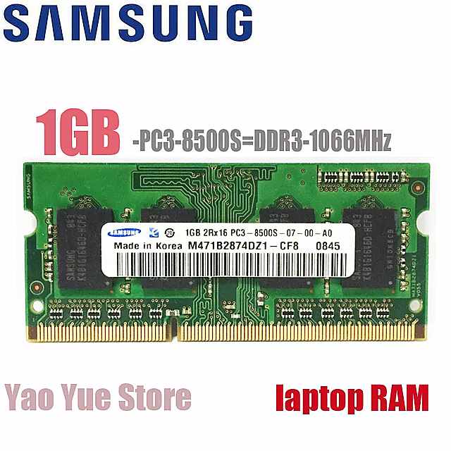サムスンのノートパソコン ノートブック 1 ギガバイト 2 ギガバイト 1 グラム 2 グラム PC 3 8500S 10600S 12800S DDR3 1066 433mhz 1333Mhz 1600 Ecc モジュール メモリ 133...