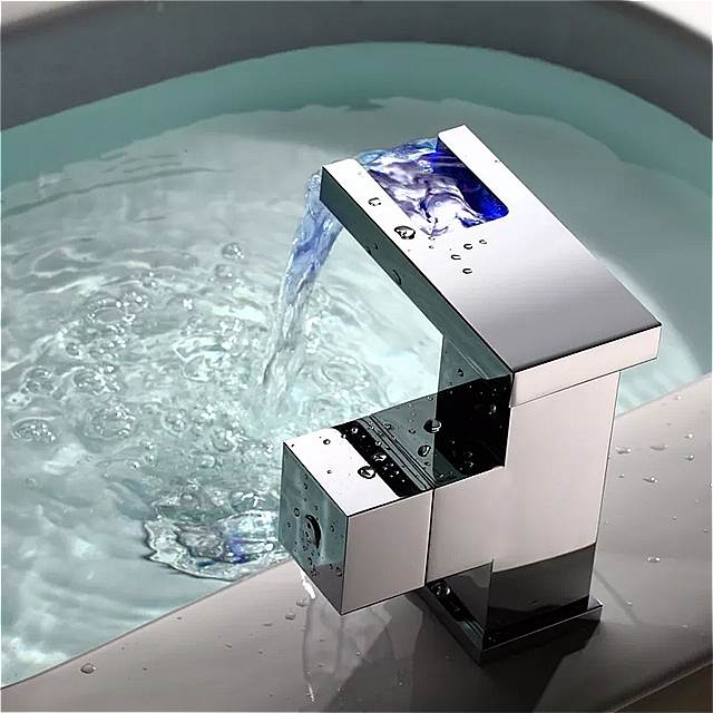 Langyo ledコールド 水タップ温度制御の 蛇口 洗浄水水力 洗面器 蛇口 0