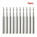 10個3.175x4mm 22mm 25mmタングステン鋼デュアルエッジ2フルートスクリュールータービット 彫刻 カッターツールcncマシン 彫刻 用