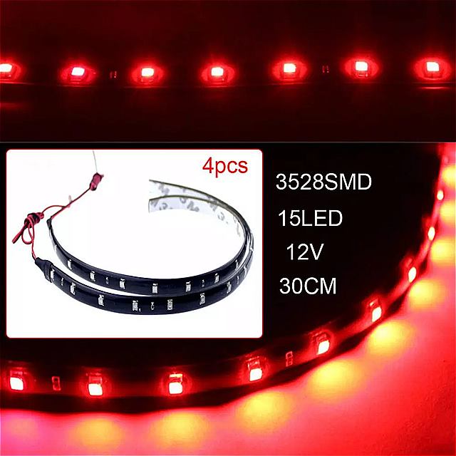 4個のrgb LED バーストリップ30センチ