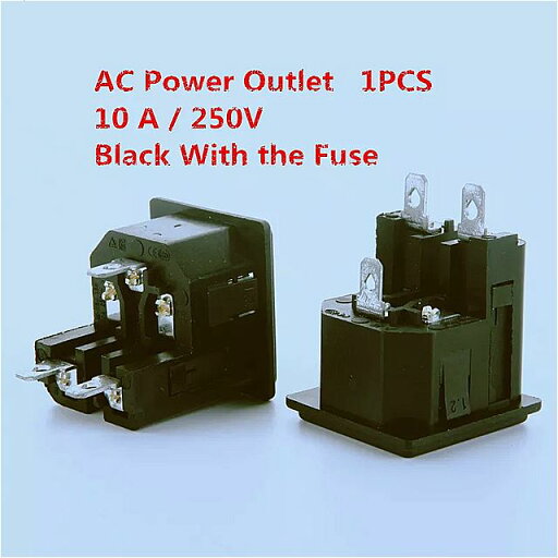 1ピース/ロットYT606 ac 電源 コンセント 10 a/250ボルト電気 ソケット コンセント ケーブル ソケット 黒では ヒューズ デュアル機能デザイン 1ピース/ロットYT606 ac 電源 コンセント 10 a/250ボルト電気 ソケット コンセント ケーブル ソケット 黒では ヒューズ デュアル機能デザイン