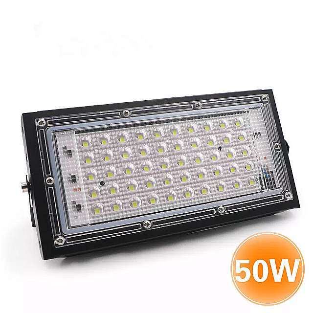 屋外 LED 光源 220-240V 50W アルミニウムボディ 建設サイト 設置 簡単な取り付け 105x210mm