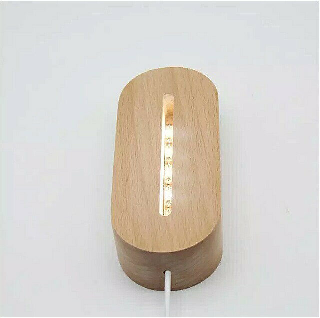 木製 テーブルランプ USB ケーブル付き LEDライト モダンな 常夜灯 アクリル3D LED 常夜灯 組み立てベース 20個