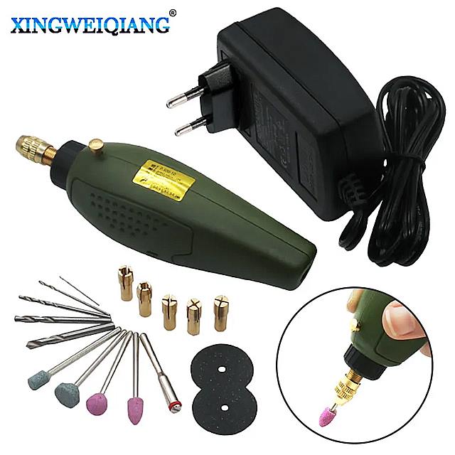 Xingweiang-ミニ電気 ドリル およびアクセサリ12v dc電気研削盤フライス盤 研磨 彫刻用のグラインダーツール