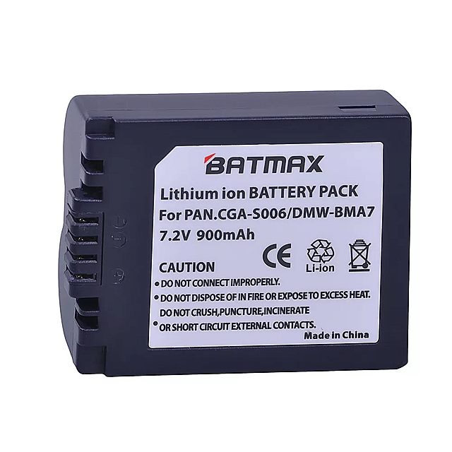 パナソニック - lumix 900 fz8 fz18 fz35 fz28 fz38 fz30 カメラ用 バッテリー バッテリー CGA-S006 mah DMW-BMA7 CGR-S006E DMC-FZ7