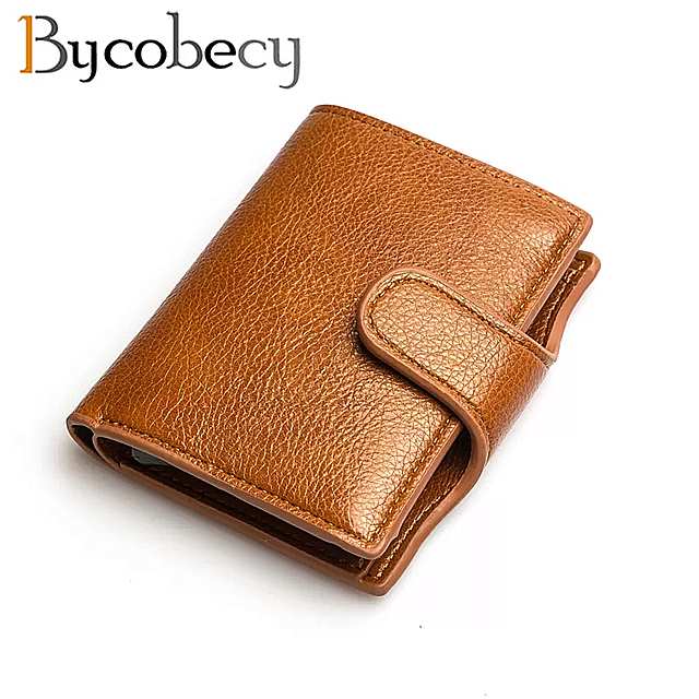 Bycobecy- 男性と女性 のための 小さな革の財布 男女兼用 ウォレット スマート スリム ヴィンテージ 財布 2