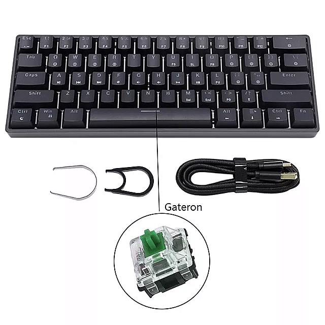 GK61 SK61 61 キー メカニカル キー ボード のusb有線led バック ライト軸ゲーミングメカニカル キー ボード gateron光 スイッチのサムネイル