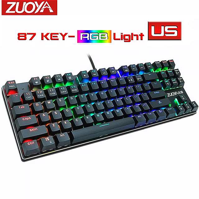 有線 ゲーミング メカニカル キーボード スイッチ 87 / 104keys ゲーマー ラップトップ コンピューター用 アンチ ゴースト 英語 LED バックライト LED