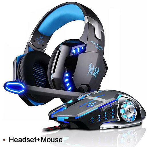 ゲーム ヘッドホンステレオ過耳 ゲーム ヘッドセットヘッドバンド イヤホン と マイク ledライトpcゲーマーのための + 6ボタンプロゲーミング マウス ゲーム ヘッドホンステレオ過耳 ゲーム ヘッドセットヘッドバンド イヤホン と マイク ledライトpcゲーマーのための + 6ボタンプロゲーミング マウス