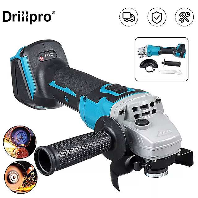 Drillpro 125ミリメートル ブラシレス コードレス アングル グラインダー 可変4 スピード diy 切断 グラインダー 機 電動 工具 用 18v バッテリー