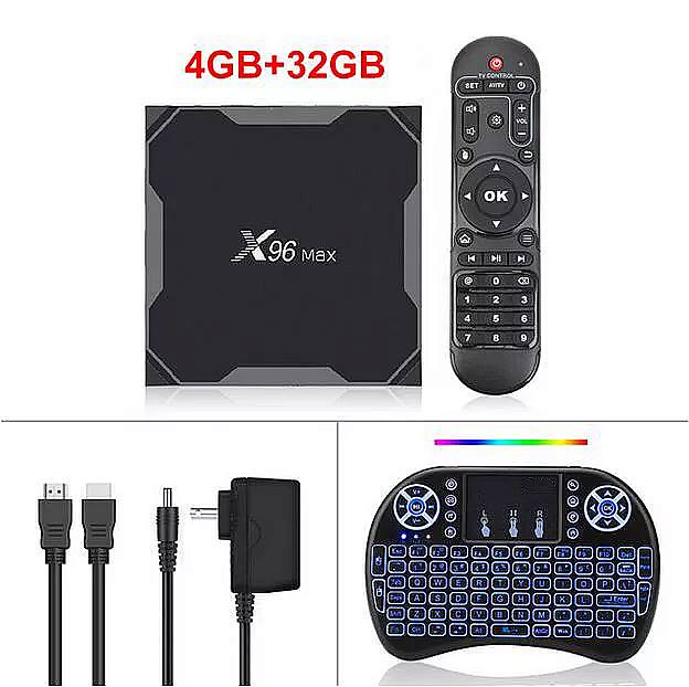 KuWFi スマートTVボックス Android 8.1 4K セットトップ ボックス Amlogic S905X2 LPDDR4 クアッド コア 2.4G ＆ 5GHz Wifi BT 1000M X96 Max