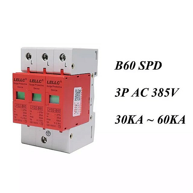 B60-3P 30KA ? 60KA ? 385V AC SPD  T[WveN^[ ی d𗋊foCX 2 1080P + N ی