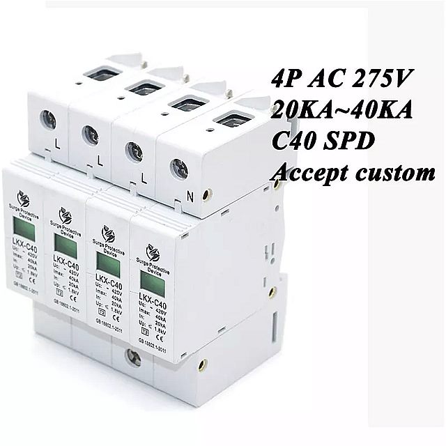 zbgZ[ C40-4P 20KA~40KA ~275V AC SPD nEXT[WveN^یdAX^foCX 3P+N ی