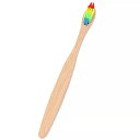竹の歯ブラシ カラーヘッド 1ピース 環境 木製 レインボー オーラルケア 柔らかい毛のヘッド