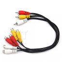 1個の3 rca オス ジャック から6 rca メス プラグ スプリッタ オーディオ ビデオ av アダプター ケーブル tv dvd 用高品質最新